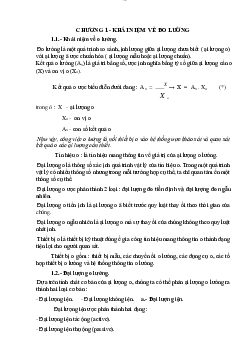 Lý thuyết bài giảng môn Kỹ thuật cảm biến và đo lường nội dung chương 1: Khái niệm về đo lường