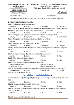 Đề thi HK2 Hóa học 11 Sở GD & ĐT Quảng Nam 2020-2021 (có đáp án)