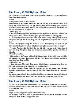 Soạn bài Ôn tập trang 98 | Ngữ văn 12 Chân trời sáng tạo (Tập 1)