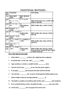 Bài tập câu điều kiện học phần Tiếng anh của trường đại học Luật Hà Nội