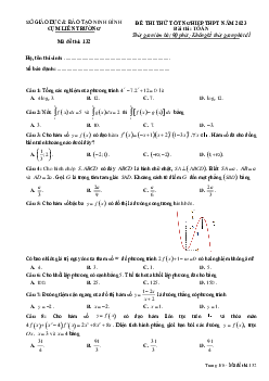 Đề thi thử tốt nghiệp THPT 2023 môn Toán cụm liên trường THPT – Ninh Bình