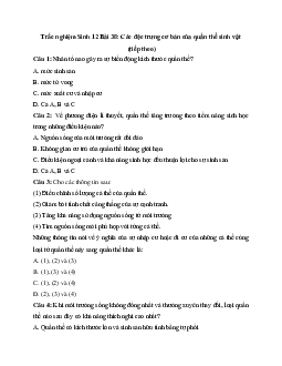 Bài 38: Các đặc trưng cơ bản của quần thể sinh vật (tiếp theo)