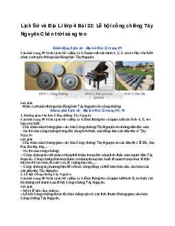 Lịch Sử và Địa Lí lớp 4 Bài 22: Lễ hội cồng chiêng Tây Nguyên | Chân trời sáng tạo