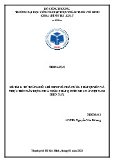 Tiểu luận: Tư tưởng Hồ Chí Minh về nhà nước pháp quyền môn Tư tưởng Hồ Chí Minh | Đại học Công nghiệp Thực phẩm Thành phố Hồ Chí Minh