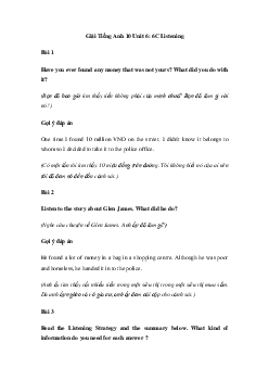 Giải Tiếng Anh 10 Unit 6: 6C Listening | Friends Global