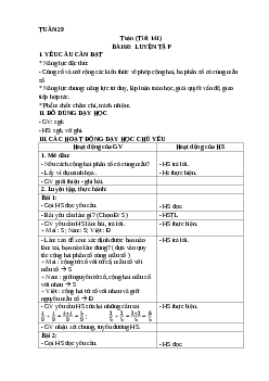 Giáo án Toán lớp 4 Tuần 29 | Kết nối tri thức