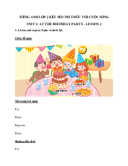Unit 1 At my birthday party Lesson 1 trang 6 | Tiếng Anh 2 Global Success