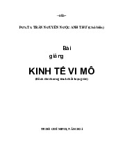 Bài Giảng Môn Kinh tế vi mô | Trường Đại học Kinh tế, Đại học Huế
