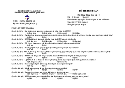 Đề thi - Môn hệ thống thông tin quản lý | Đại học Kinh Tế Quốc Dân