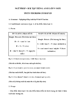 Ngữ pháp Unit 8 lớp 9 Tourism + bài tập