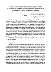 Đảm bảo chất lượng đào tạo trực tuyến trong giáo dục đại học môn Giáo dục | Trường Đại Học Thái Nguyên