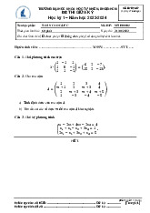 Đề thi giữa HKI học phần Toán cao cấp C năm 2024 - 2025 | Trường Đại học Khoa học tự nhiên, Đại học Quốc gia Thành phố Hồ Chí Minh