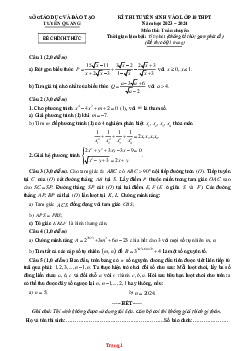 Đề thi tuyển sinh 10 THPT năm 2023-2024 toán chuyên Sở GD Tuyên Quang (có đáp án và lời giải chi tiết)