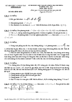 Đề Toán tuyển sinh lớp 10 THPT năm 2019 – 2020 sở GD và ĐT Đắk Lắk
