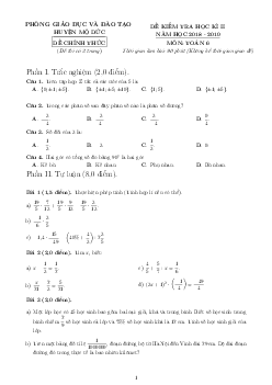 Đề thi HK2 Toán 6 năm 2018 – 2019 phòng GD&ĐT Mộ Đức – Quảng Ngãi