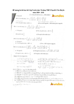 Đề cương ôn thi học kì 1 lớp 9 môn toán Trường THCS Nguyễn Văn Huyên năm 2020 - 2021
