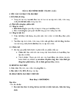 Bài 11: Bài trình chiếu của em | Giáo án Tin học 3 | Kết nối tri thức