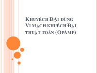 Bài giảng khuếch đại cùng vi mạch khuếch đại thuật toán | Trường Đại học Bách Khoa, Đại học Đà Nẵng