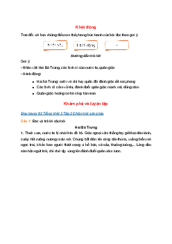 Tiếng Việt 3 trang 92, 93, 94, 95 Bài 1: Hai Bà Trưng | Chân trời sáng tạo