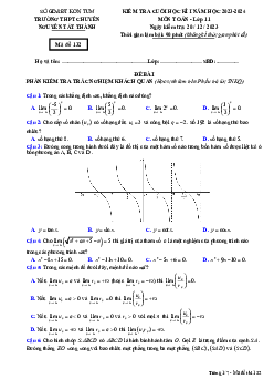 Đề cuối kì 1 Toán 11 năm 2023 – 2024 trường chuyên Nguyễn Tất Thành – Kon Tum
