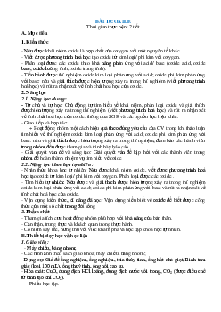 Giáo án KHTN 8 Kết nối tri thức bài 10 Oxide