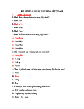 Đề cương trắc nghiệm cơ bản môn Cơ sở Văn hóa Việt Nam | Trường Đại học Duy Tân