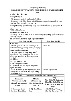 Giáo án Lịch sử và Địa lí lớp 4 Tiết 5-8 | Kết nối tri thức