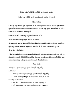 Kể lại một truyện ngụ ngôn | Soạn văn 7 Cánh diều
