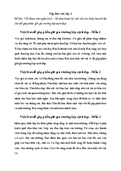 Thuật lại một việc em hoặc bạn bè đã làm để góp phần giữ gìn trường lớp sạch đẹp | Tập làm văn lớp 3 Chân trời sáng tạo