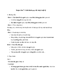 Giải thích quy tắc hoặc luật lệ trong một trò chơi hay hoạt động | Soạn văn 7 Chân trời sáng tạo