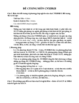 Đề cương ôn tập môn chủ nghĩa xã hội khoa học