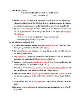 12 vấn đề thảo luận vấn đề văn học Việt Nam| Đại học Sư Phạm Hà Nội