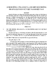 Tiểu luận ảnh hưởng của luật la mã đến hệ thống pháp luật dân sự việt nam hiện nay