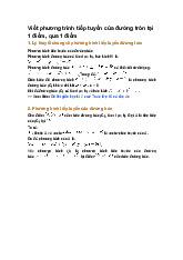 Viết phương trình tiếp tuyến của đường tròn tại 1 điểm, qua 1 điểm