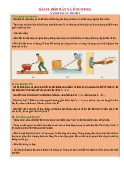 Chuyên đề KHTN 8 Kết nối tri thức bài 19 Đòn bẩy và ứng dụng