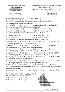 Đề giữa học kỳ 1 Toán 10 năm 2022 – 2023 trường THPT Quế Sơn – Quảng Nam