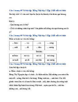 Giải VBT Tiếng Việt lớp 3 Bài 21: Nhà Rộng | Kết nối tri thức