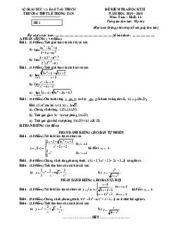 Đề thi học kì 2 Toán 11 năm 2019 – 2020 trường THPT Lê Trọng Tấn – TP HCM