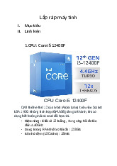 Hướng dẫn Lắp ráp các bộ phận máy tính - Mạng máy tính - Học Viện Kỹ Thuật Mật Mã