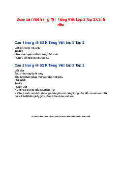 Soạn bài Viết trang 48 | Tiếng Việt Lớp 3 Tập 2 Cánh diều