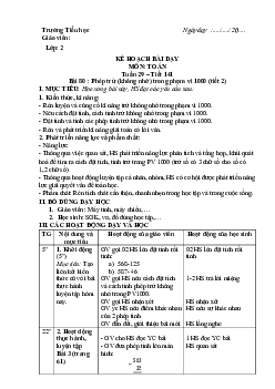 Giáo án Toán 2 sách Cánh diều (Cả năm) | Tuần 29