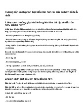 Hướng dẫn cách phân biệt dấu lớn hơn và dấu bé hơn dễ hiểu nhất | Toán 2