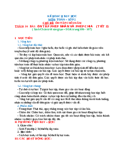 Giáo án Toán 2 sách Chân trời sáng tạo (cả năm) | Tuần 34 | Tiết 2
