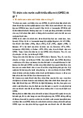 Tổ chức các nước xuất khẩu dầu mỏ (OPEC) là gì ?