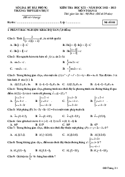 Đề học kì 2 Toán 12 năm 2022 – 2023 trường THPT Kiến Thụy – Hải Phòng