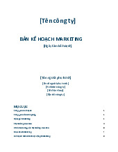 Mẫu Marketing Plan cho doanh nghiệp nhỏ môn Marketing du lịch | Trường Đại Học Nha Trang