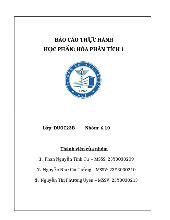 Báo cáo thực hành hóa phân tích 1 | Đại Học Y Dược Huế