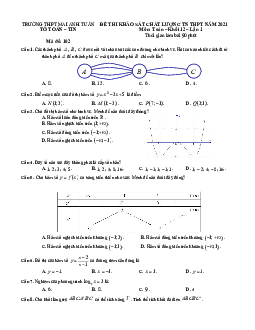 Đề khảo sát TN THPT 2021 môn Toán lần 1 trường Mai Anh Tuấn – Thanh Hóa