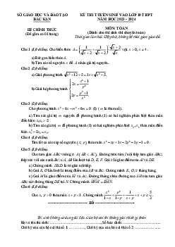 Đề tuyển sinh lớp 10 môn Toán (chuyên) năm 2023 – 2024 sở GD&ĐT Bắc Kạn