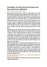 Hướng dẫn cách khắc phục lỗi không truy cập được chat.zalo.me điện thoại